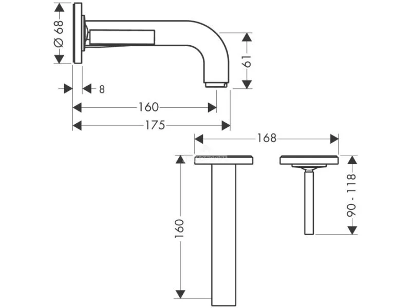 Смеситель для раковины Axor Citterio 39113000 - фото 2