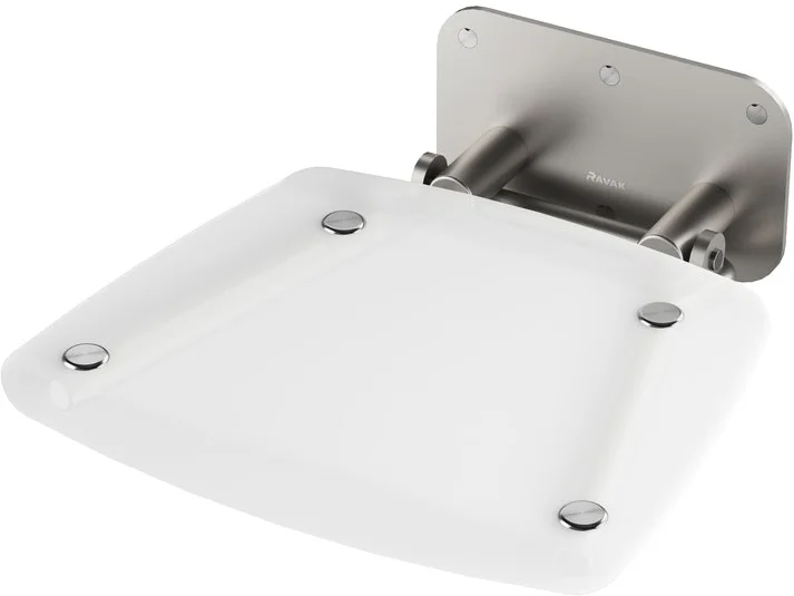 Сиденье для душа Ravak OVO белое/нержавеющая сталь - фото 1