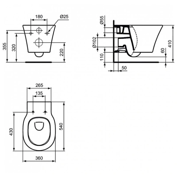 Унитаз с инсталляцией Ideal Standard ProSys Connect Air с технологией AquaBlade, в наличии index_1 - фото 6