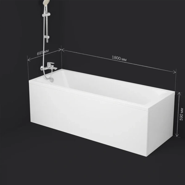 Ванна акриловая Am.Pm Gem W93A-180-070W-A 180x70 прямоугольная - фото 3