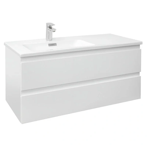 Тумба под раковину подвесная Jacob Delafon Madeleine 100 см левая, белая матовая