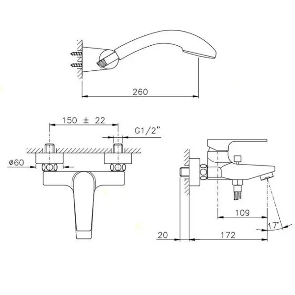 Смеситель для ванны Nicolazzi Jungfrau 3101 - фото 4