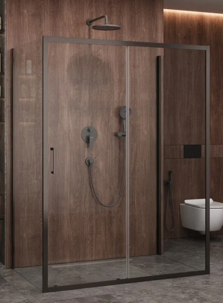 Душевой уголок Cezares Molveno 150х90 см прозрачное стекло профиль оружейная сталь - фото 1