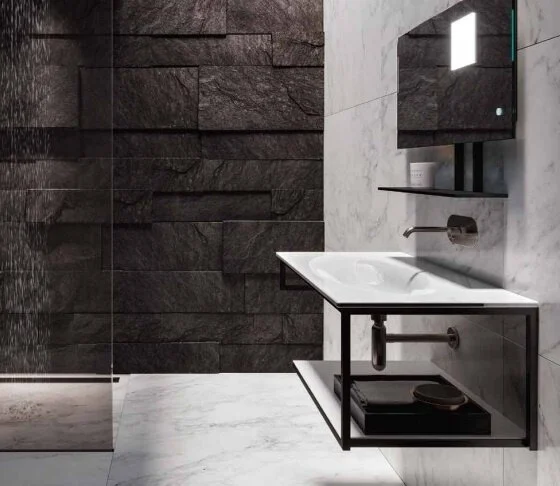 Раковина Kerasan Shape 102 см черная матовая - фото 4