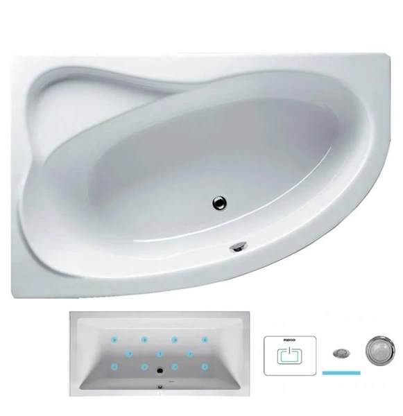 Ванна гидромассажная Riho Lyra 140 x 90 см, AIR, правая/левая, с гидромассажем - фото 5