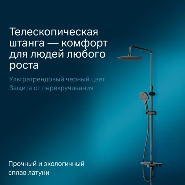 Душевая стойка Am.Pm Like черная - фото 4