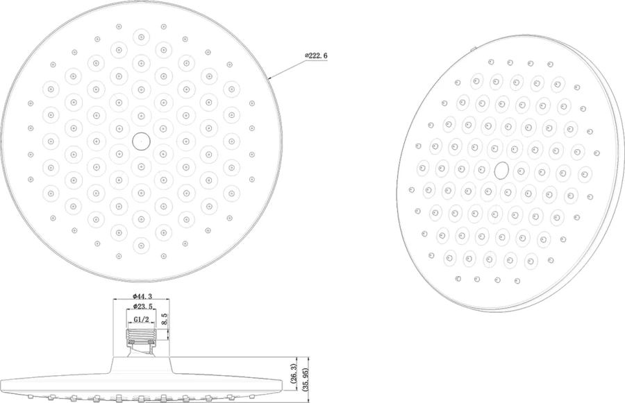 Верхний душ Bravat черный матовый - фото 3