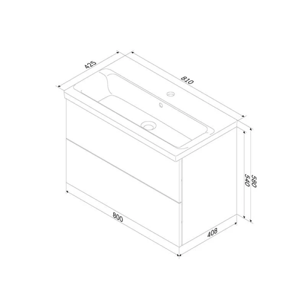 Тумба под раковину подвесная Am.Pm Gem 80 см белый глянец - фото 2