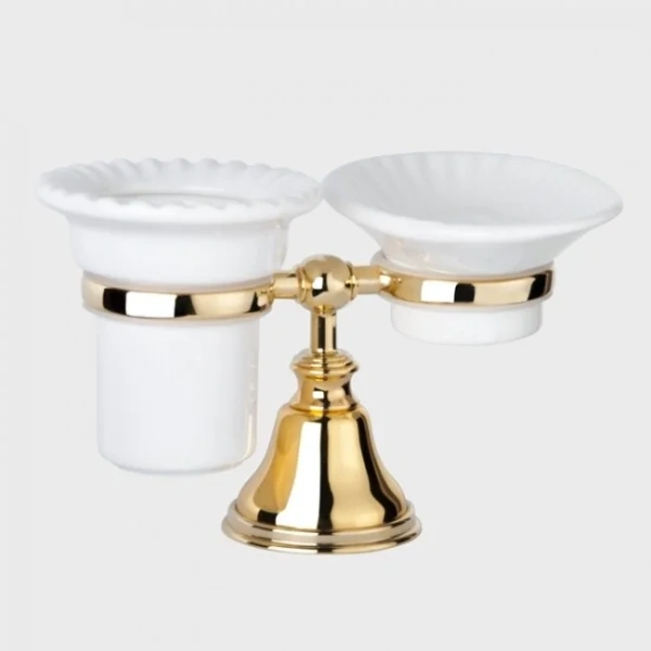 Мыльница со стаканом, цвет золото, Tiffany World Harmony - фото 1