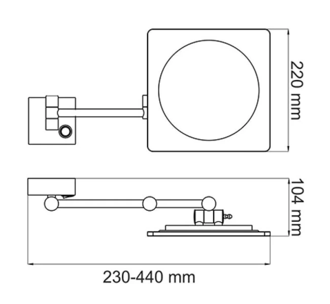 Зеркало с подсветкой WasserKRAFT 43,5 см увеличительное - фото 2