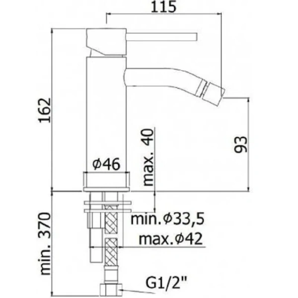 Смеситель для биде Paffoni Light LIG131 без донного клапана - фото 3