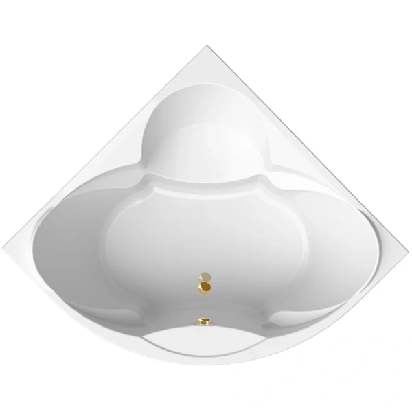 Акриловая ванна Радомир Филадельфия 1-01-3-0-1-042К, 168 х 168 см, каркас, фронтальный экран, сифон, слив-перелив автомат в комплекте, белая/золото - фото 1