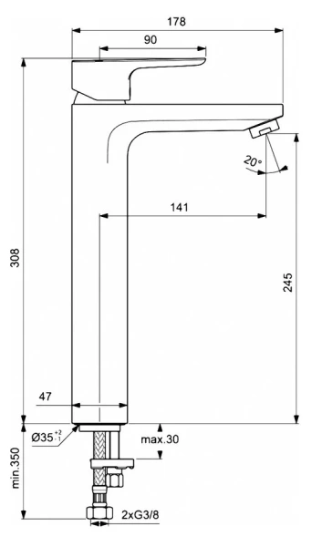 Смеситель для раковины Ideal Standard Ceraplan III Slim хром - фото 2