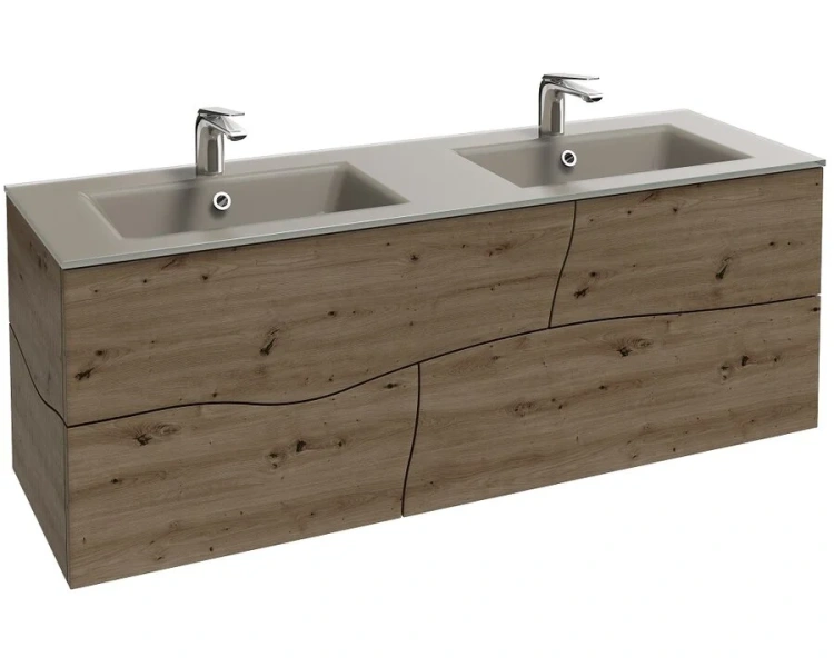 Раковина мебельная Jacob Delafon Sherwood 140 см матовый базальт, стеклянная, стеклянные - фото 6