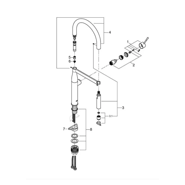Смеситель для кухни Grohe Essence New 30294, на мойку - фото 6
