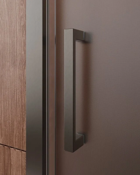 Душевая дверь в нишу Cezares Molveno 120 см стекло рифленое профиль оружейная сталь, в нишу, стеклянные - фото 5