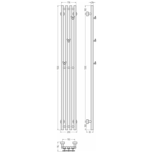 Полотенцесушитель водяной Сунержа Кантата PRO 15х150 см другие цветовые решения - фото 3