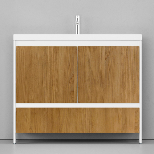 Тумба под раковину напольная Velvex Klaufs 99 см белая/шатане, по запросу - фото 2