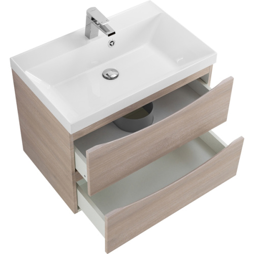 Тумба под раковину подвесная BelBagno Marino 60 см с двумя выкатными ящиками, rovere grigio, моноблок - фото 5