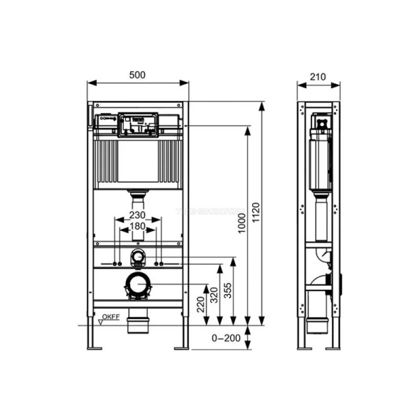 Инсталляция для унитаза Tece TECEprofil с двойной рамой - фото 3