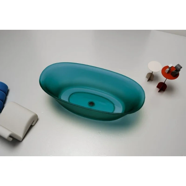 Ванна из полиэфирной смолы Abber Kristall 170x75 см бирюзовая, без гидромассажа, большие - фото 5