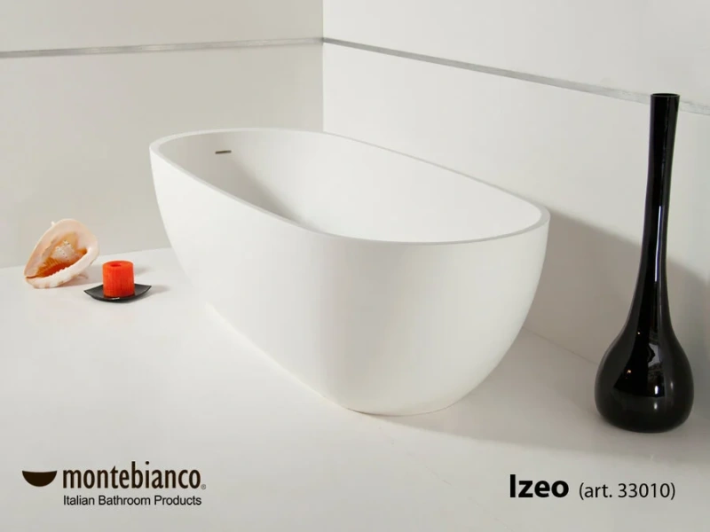 Ванна из литьевого мрамора Montebianco Izeo 33010 170 х 70 см, белые - фото 8