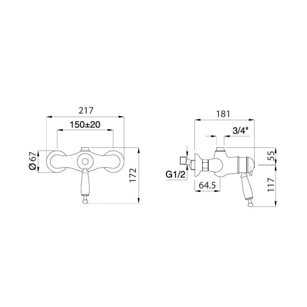 Смеситель для душа Migliore Oxford бронза, для душа - фото 2