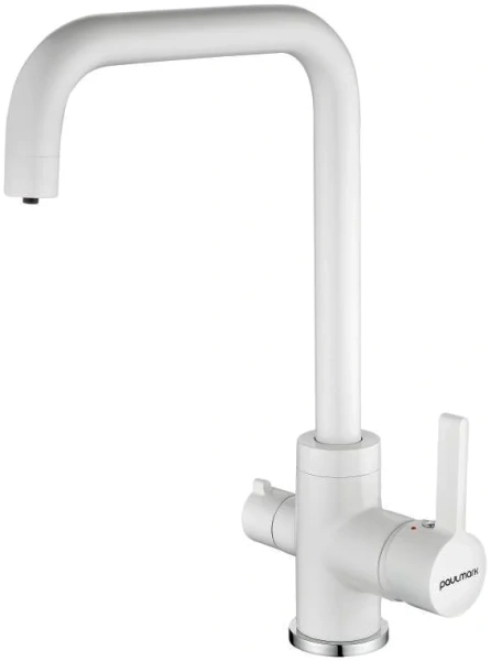 Смеситель для кухни Paulmark Logas белый матовый - фото 1