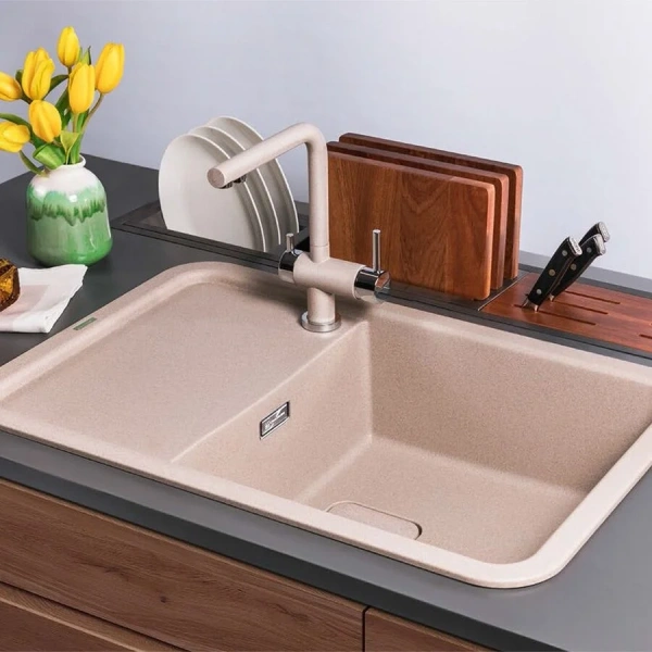 Мойка для кухни Omoikiri Tasogare 49934 65 см с крылом, из искусственного гранита - фото 3