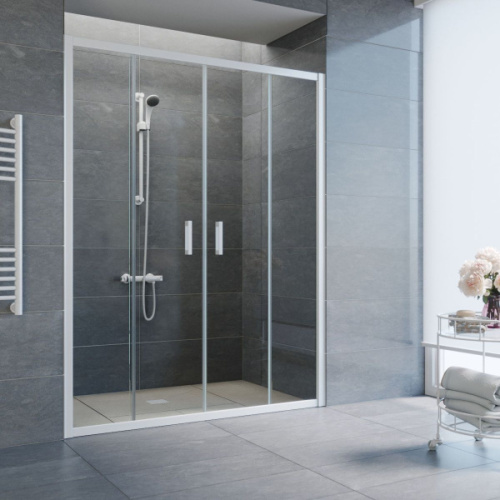 Душевая дверь профиль белый стекло прозрачное Vegas-glass, современные, hi-tech - фото 2