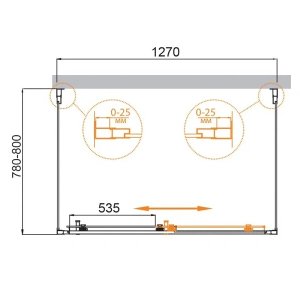 Душевой уголок Cezares Molveno 130х80 см стекло рифленое - фото 3