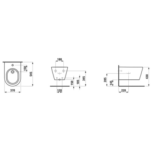Биде подвесное Laufen Kartell черное - фото 3