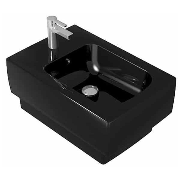 Биде подвесное Villeroy & Boch Memento черное New Glory Platinum CeramicPlus - фото 4