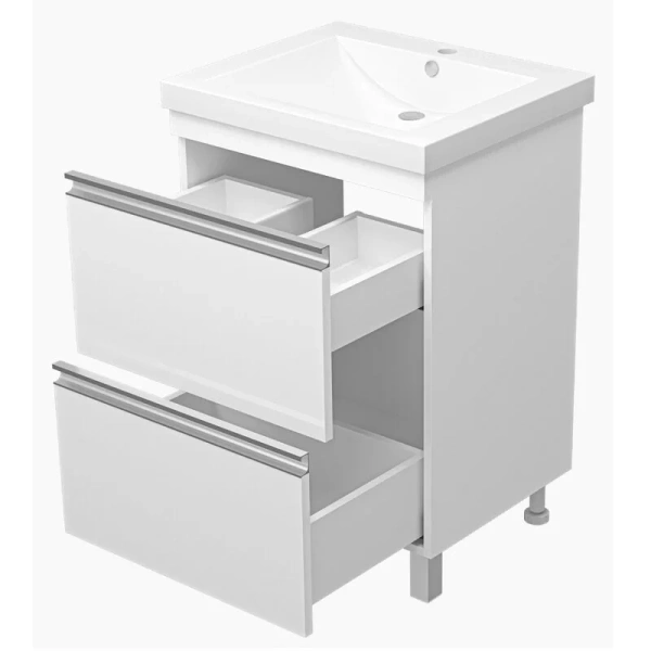 Тумба под раковину напольная Misty Ингрид 75 см белая, 75 см - фото 6