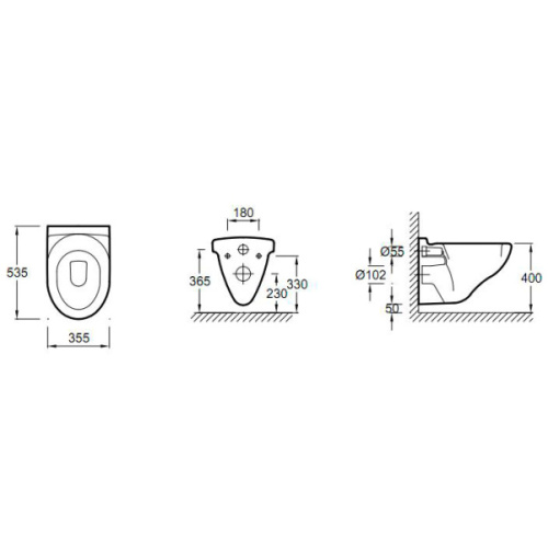 Унитаз подвесной Jacob Delafon Patio с горизонтальным выпуском - фото 2