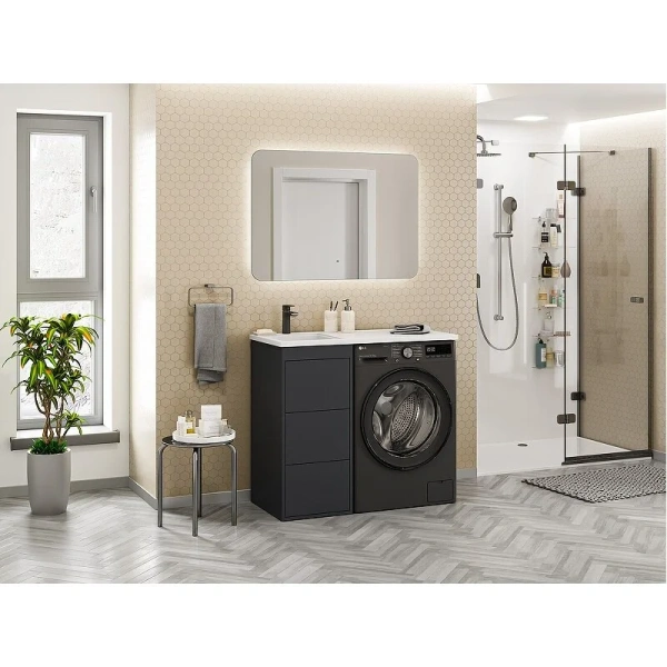 Тумба под раковину напольная Brevita Grafit 40 см графит - фото 4