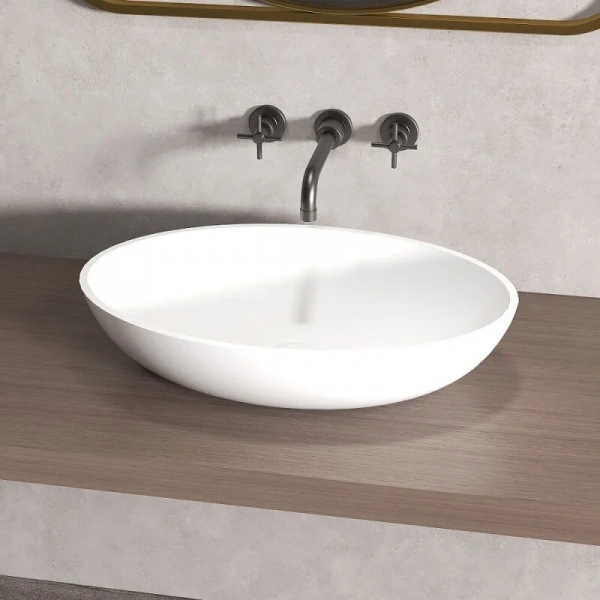 Раковина Abber Stein 55 см белая матовая - фото 3