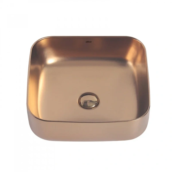 Раковина Abber Rechteck 38,5 см розовое золото матовое, накладные (на столешницу), пристенные - фото 3