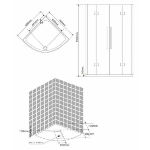 Душевой уголок Wasserfalle F-2003 (90х90) - фото 2