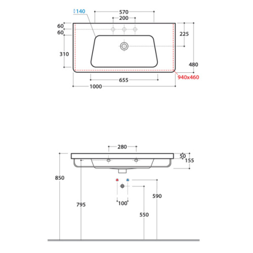 Раковина Globo Grace GR100 - фото 4