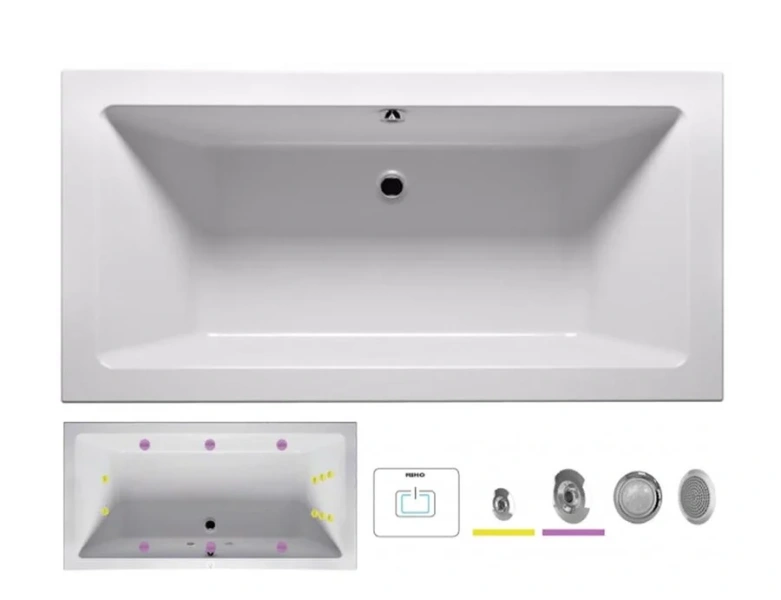 Ванна гидромассажная Riho Lugo 170 x 75 см, FLOW - фото 1