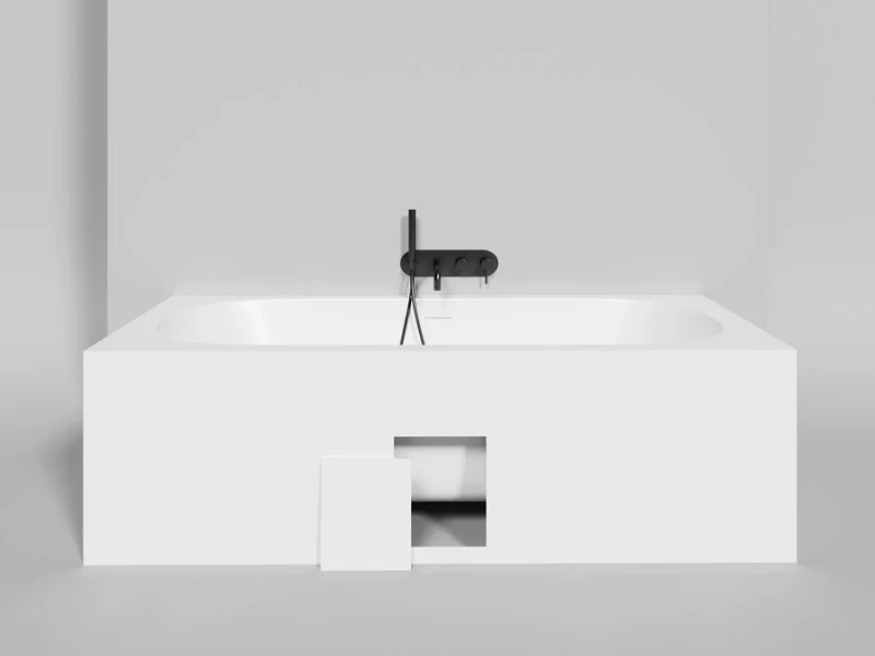 Ванна из искусственного камня Salini Ornella Axis Kit 190x90 см S-Sense (Sapirit) матовый, белые - фото 8