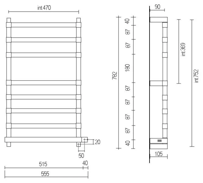 Полотенцесушитель электрический Margaroli Panorama 864-8 Box, 8 секций - фото 2