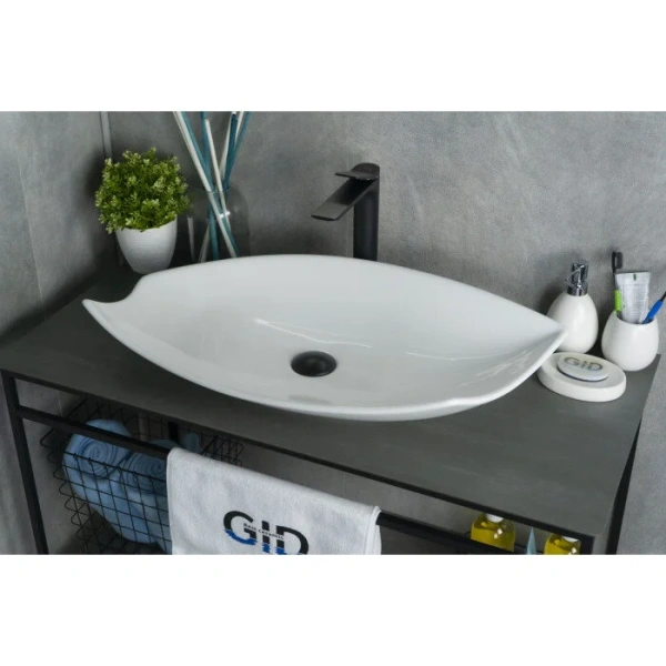 Раковина GID Creativo N9178 74 см белая - фото 3