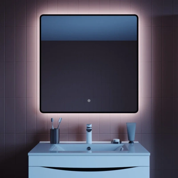 Зеркало с подсветкой IDDIS Cloud 80 см черная окантовка - фото 4