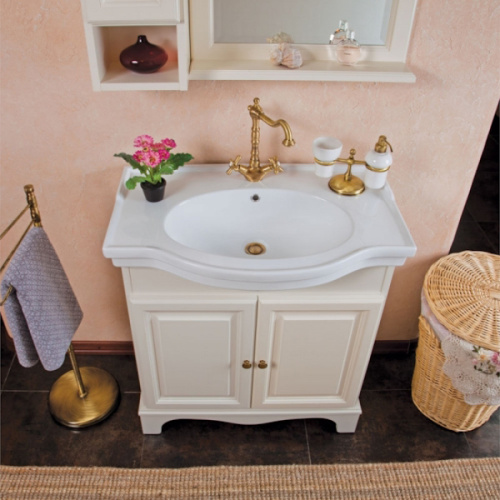 Раковина-консоль керамическая, цвет белый, 1 отв. под смес., с кольцом перелива цвета хром, La Beaute Michel LA8380, по запросу - фото 2