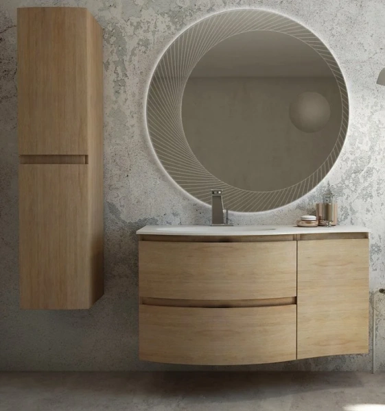 Тумба с раковиной подвесная Cezares Vague 54834 104 см Rovere Tabacco - фото 4