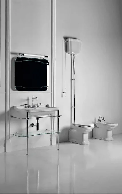 Консоль под раковину со стеклянной полочкой, цвет хром Kerasan Waldorf, нет в наличии - фото 2