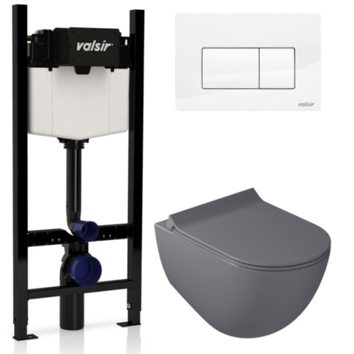 Унитаз с инсталляцией Valsir Dream клавиша белая - фото 1