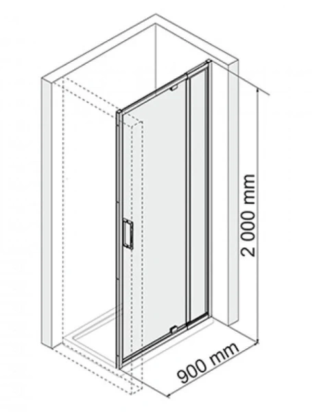 Душевая дверь WasserKRAFT Berkel 90 см профиль хром, 90 см - фото 3